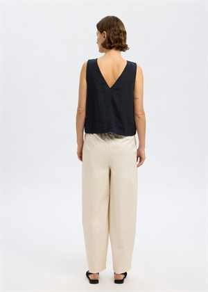 Linnia sl reversible linen top Sort Selected Femme 